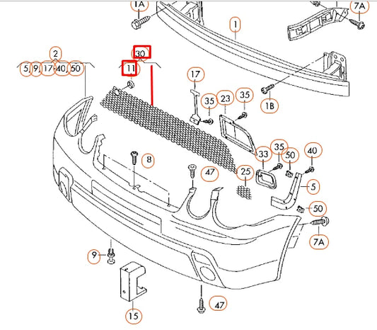 NEW VOLKSWAGEN POLO 9N FRONT BUMPER CENTER LOWER GRILLE 6Q0853677B 9B9 ORIGINAL