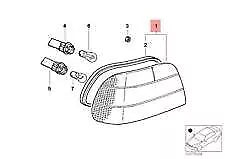 NEW BMW E38 SEDAN TAIL LIGHT RIGHT 8381250 63218381250 ORIGINAL