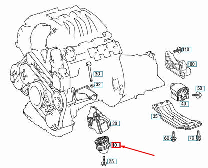 NEW MERCEDES-BENZ C W202 FRONT ENGINE MOUNT A2032401217 ORIGINAL