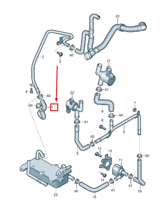 NEW VW TOUAREG CR ENGINE COOLANT HOSE 4M0121449CF