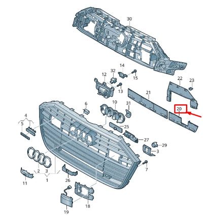 NEW AUDI A6 4A C8 LEFT RADIATOR GRILLE CATCH 4K08077839B9