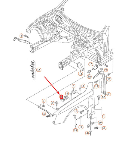 NEW AUDI A4 B8 FRONT RIGHT FENDER BRACKET 8K0821468B ORIGINAL