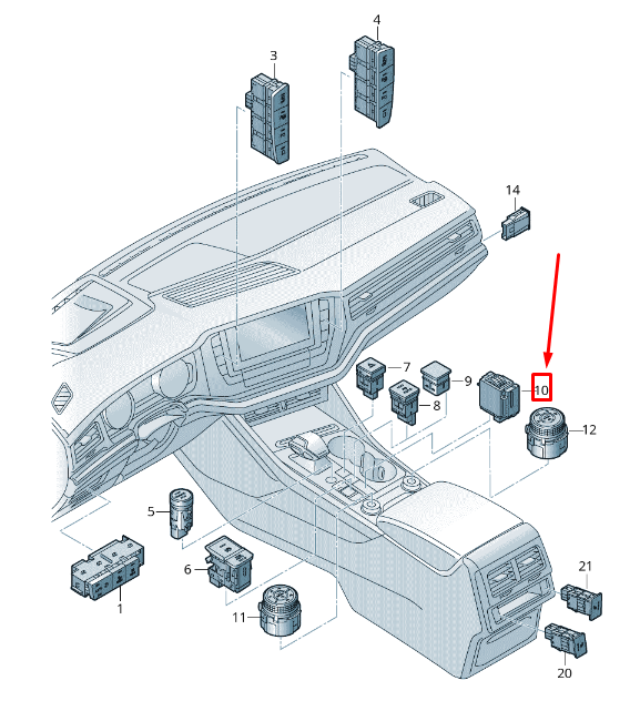 NEW VW TOUAREG CR INFOTAINMENT GOVERNOR BUTTON 7619273413Q7 ORIGINAL