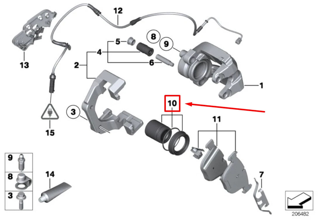 NEW BMW 5 E60 REAR CALIPER REBUILD KIT 6769103 34216769103 ORIGINAL