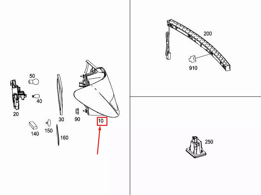 NEW MERCEDES-BENZ CLA COUPE C117 REAR RIGHT TAILLIGHT A1179069800 ORIGINAL