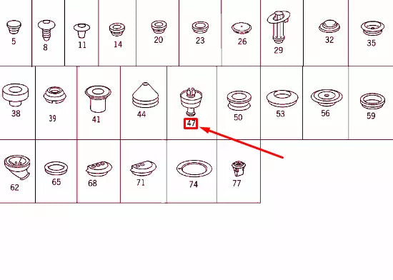 NEW MERCEDES-BENZ CLK C208 JACK PAD PLUG A0019979586 ORIGINAL