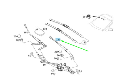 NEW MERCEDES-BENZ B W246 FRONT LEFT WIPER ARM LHD A2468200144 ORIGINAL