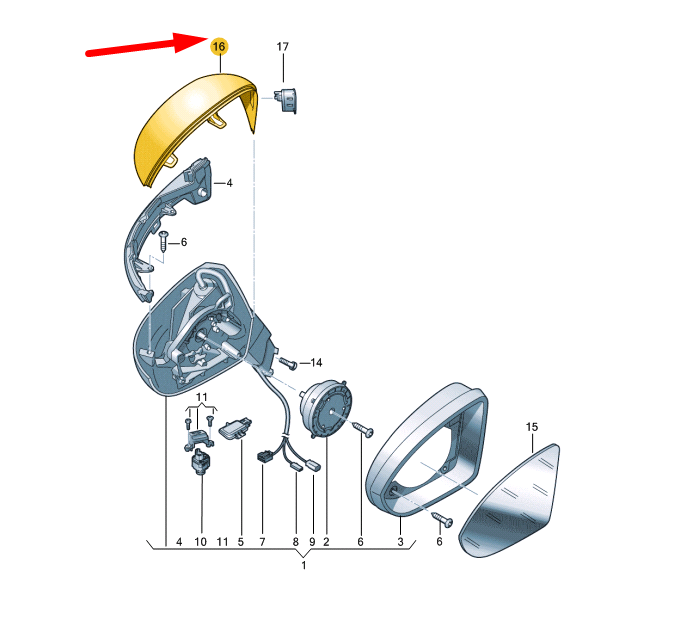 new vw arteon 3h7 front left door mirror cover cap 3g0857537j69d original