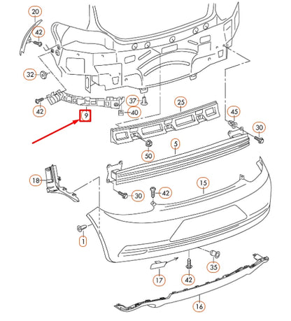 NEW VOLKSWAGEN SCIROCCO MK3 REAR BUMPER RIGHT GUIDE PROFILE 1K8807394C ORIGINAL