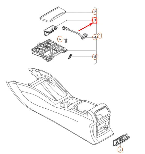 NEW AUDI A4 B8 FRONT CENTRE CONSOLE ASHTRAY INSERT 8K0857989 ORIGINAL