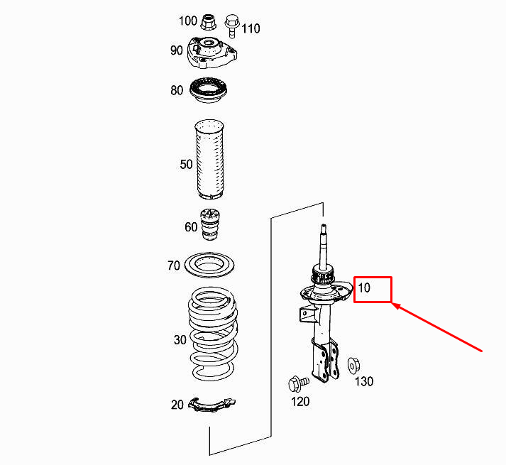 new mercedes-benz b w246 front right shock absorber a2463233000 original
