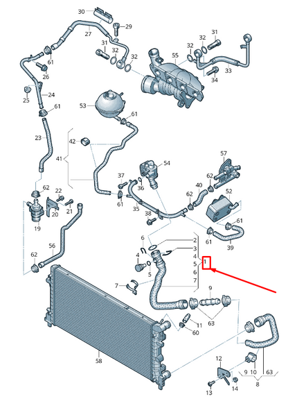 new audi a1 mk1 coolant hose with quick release coupling 8x0121051 original