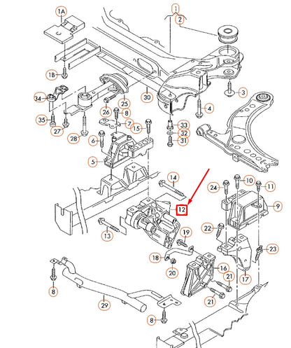 NEW AUDI A3 8L RIGHT ENGINE SUPPORT 038199207H