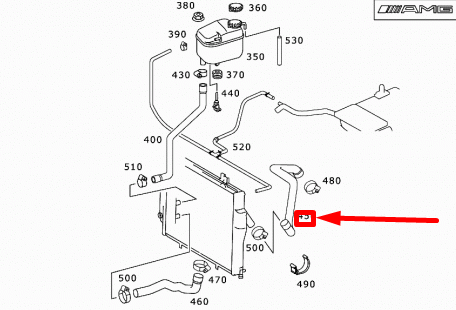 NEW MB SLK R170 AMG THERMOSTAT AND RADIATOR TOP HOSE A1705012882 ORIGINAL