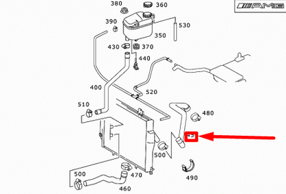 NEW MB SLK R170 AMG THERMOSTAT AND RADIATOR TOP HOSE A1705012882 ORIGINAL