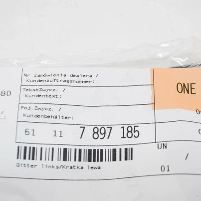 NEW BMW 5 E60 M SPORT FRONT BUMPER LOWER LEFT GRILL TRIM 7897185 ORIGINAL