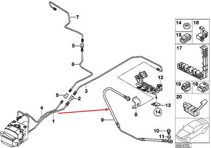 NEW BMW X5 E53 REAR RIGHT BRAKE HOSE PIPE 34301165766 1165766 ORIGINAL