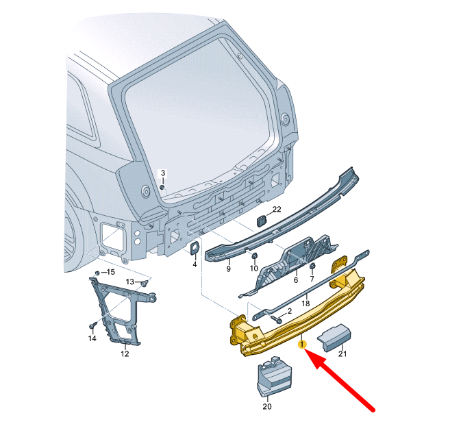 new audi q7 4m rear bumper reinforcement bar carrier 4m0807309 original