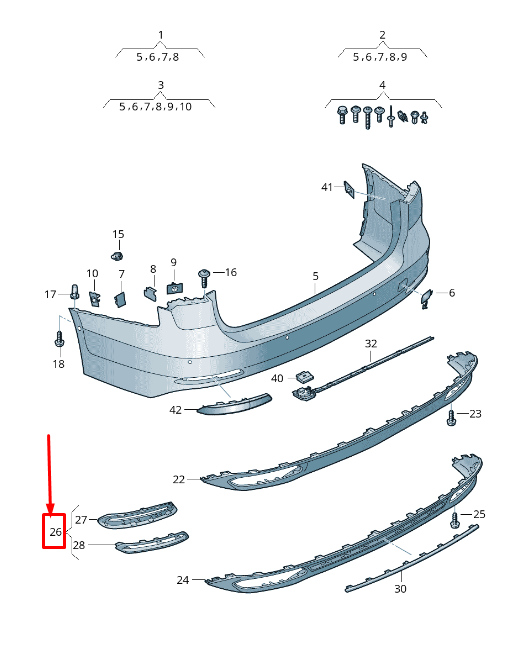 NEW AUDI A6 4A C8 REAR LEFT BUMPER TRIM 4K08078112ZZ ORIGINAL