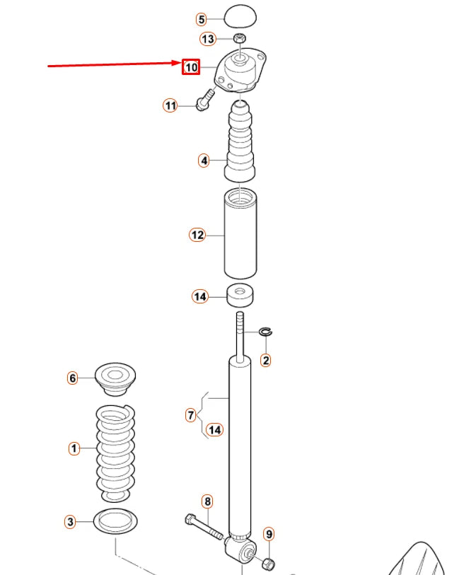 NEW VOLKSWAGEN BEETLE A5 REAR SHOCK ABSORBER UPPER BEARING 5C0513353B ORIGINAL
