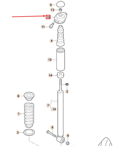 NEW VOLKSWAGEN BEETLE A5 REAR SHOCK ABSORBER UPPER BEARING 5C0513353B ORIGINAL
