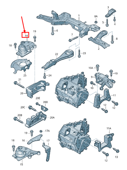 new skoda rapid nh right engine mounting 6r0199167ac original