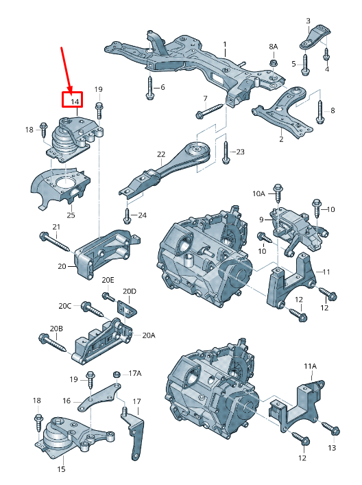 new skoda rapid nh right engine mounting 6r0199167ac original