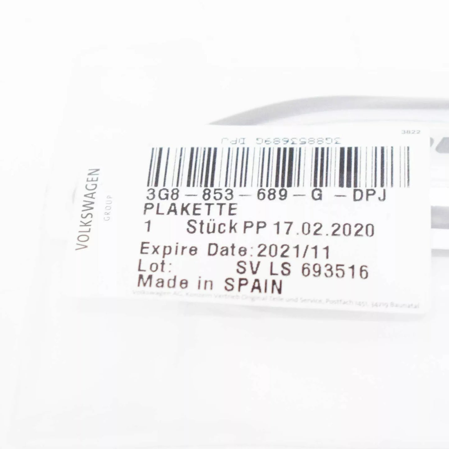 NEW VW ARTEON FRONT LEFT DOOR EMBLEM BADGE R-LINE 3G8853689GDPJ