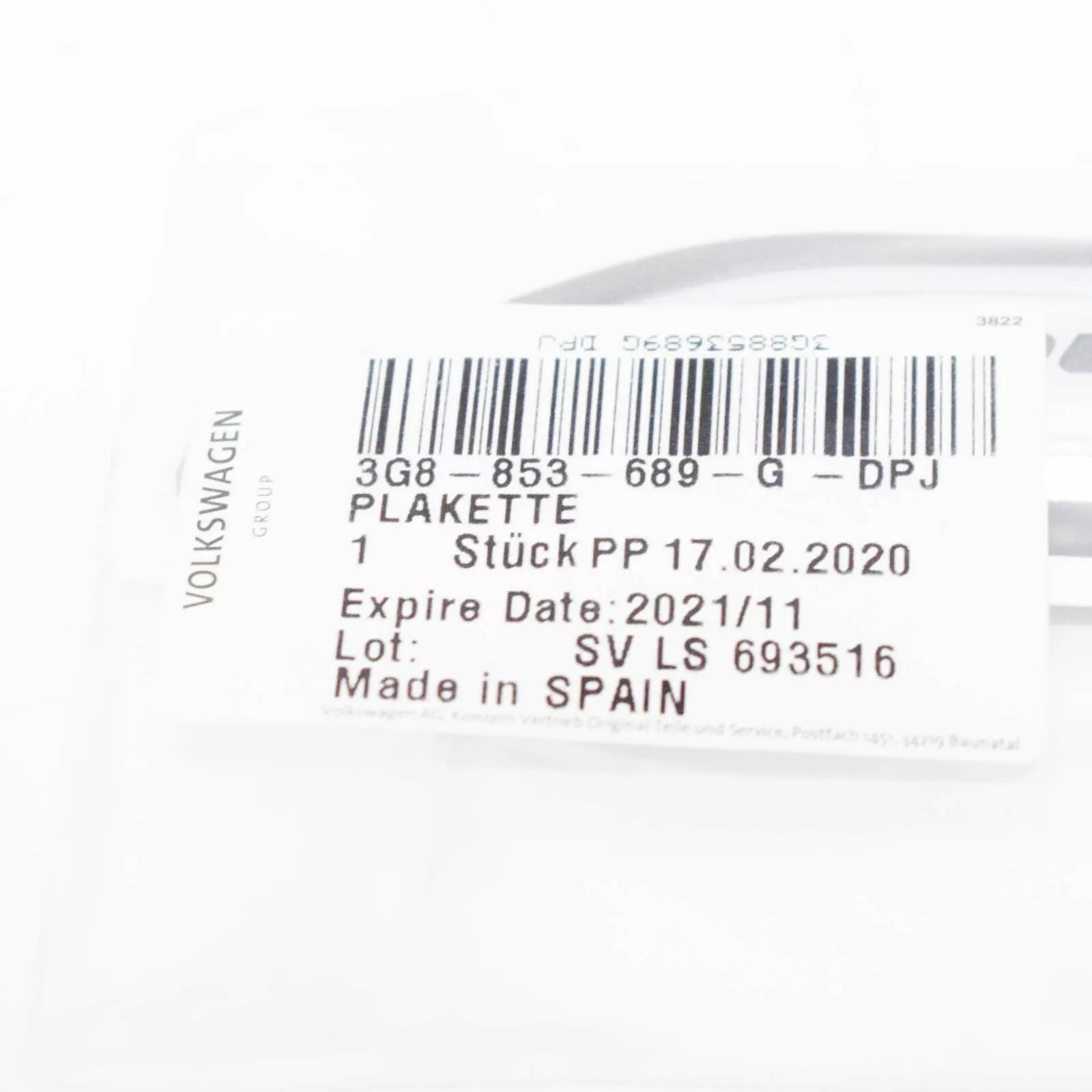 NEW VW ARTEON FRONT LEFT DOOR EMBLEM BADGE R-LINE 3G8853689GDPJ