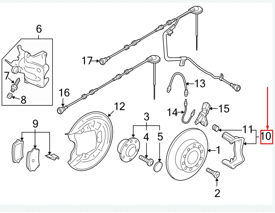 NEW VW BEETLE 5C REAR LEFT CALIPER CARRIER 5K0615425A ORIGINAL