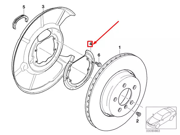 NEW BMW 5 E60 REAR WHEEL BRAKE SUPPORTING RING 34216777837 6777837 ORIGINAL