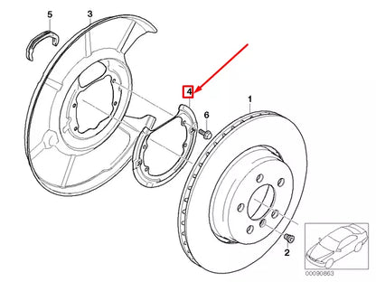 NEW BMW 5 E60 REAR WHEEL BRAKE SUPPORTING RING 34216777837 6777837 ORIGINAL
