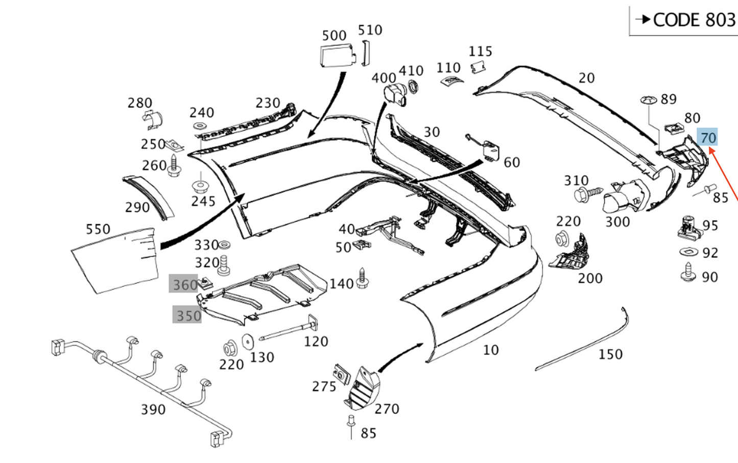 NEW MERCEDES-BENZ E W212 TAIL PIPE BRACKET REAR RIGHT A2128852614 ORIGINAL