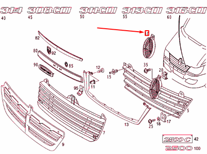 NEW MERCEDES-BENZ SPRINTER 903 FRONT GRILLE EMBLEM BADGE A9018170816 ORIGINAL