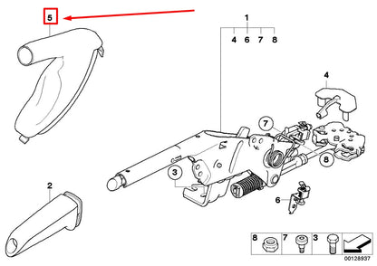 NEW BMW 5 E60 LEATHER HANDBRAKE LEVER COVER LHD 7059893 34427059893 ORIGINAL