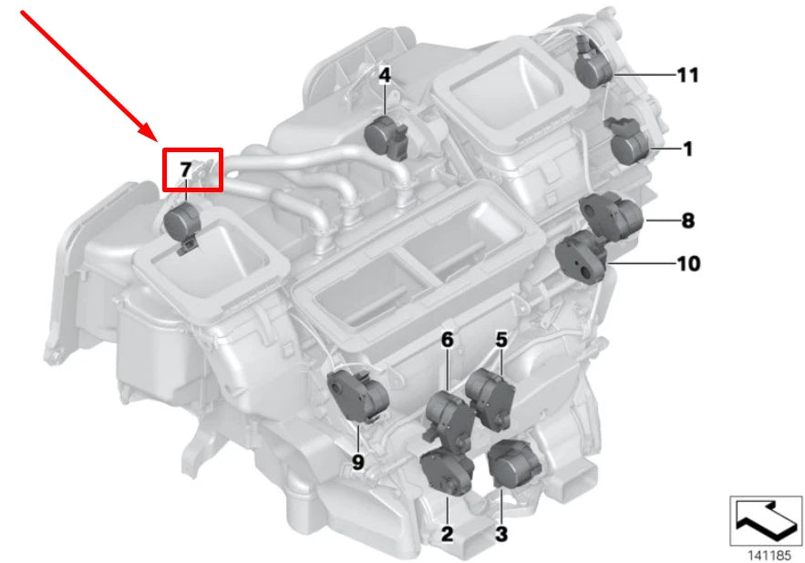 NEW BMW 7 E65 LEFT WARM AIR FLAP ACTUATOR 64116935075 6935075 ORIGINAL