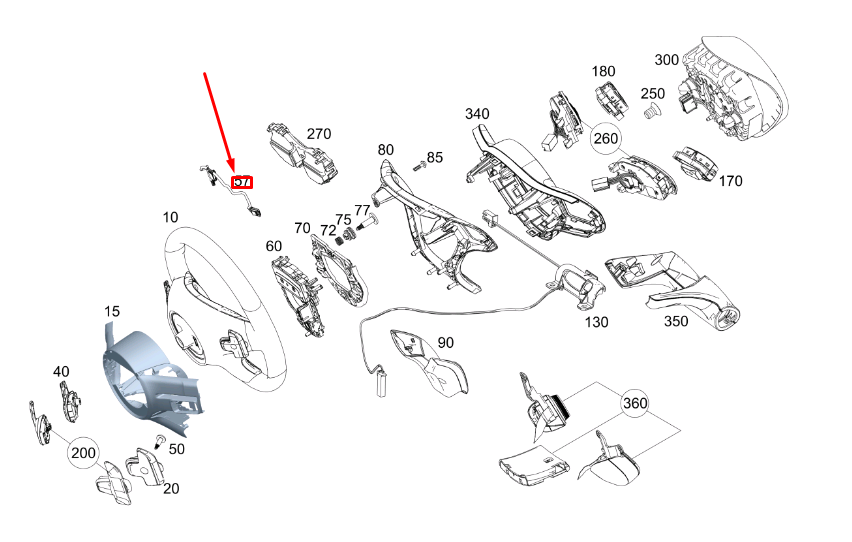 new mb e c238 steering wheel wiring harness one-piece a0995402700 original