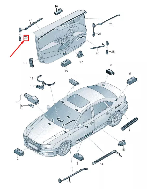 NEW AUDI A4 AVANT B9 REAR QUARTER TRIM PANEL LED MODULE 8W0947356E ORIGINAL