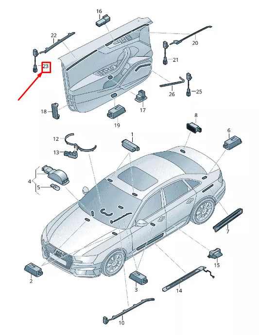 NEW AUDI A4 AVANT B9 REAR QUARTER TRIM PANEL LED MODULE 8W0947356E ORIGINAL