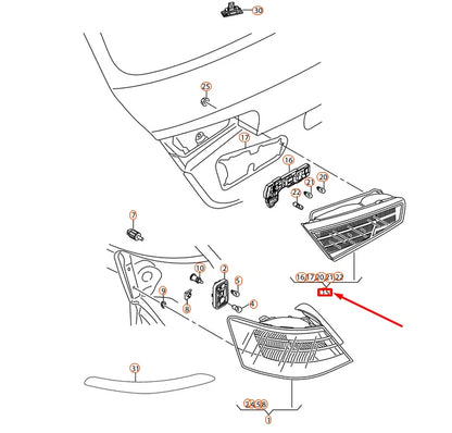 NEW AUDI A3 8V REAR RIGHT INNER TAIL LIGHT 8V4945094