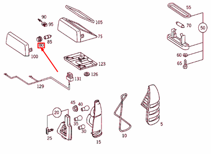 NEW MERCEDES-BENZ C W202 THIRD BRAKE LIGHT BULB SOCKET A1408260982 ORIGINAL