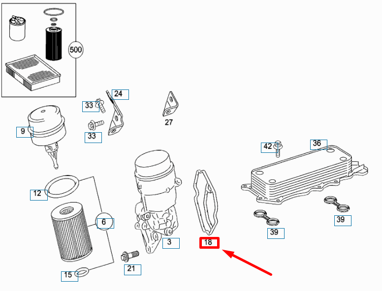 NEW MB ML W164 OIL FILTER TO CYLINDER CRANKCASE SEAL A6421840080 ORIGINAL