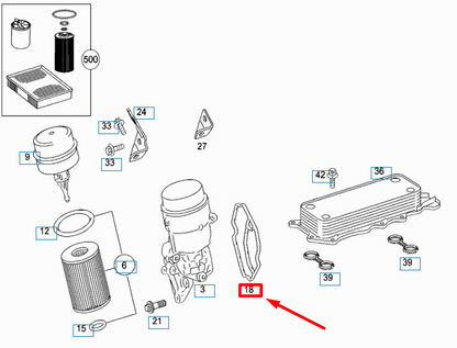 NEW MB ML W164 OIL FILTER TO CYLINDER CRANKCASE SEAL A6421840080 ORIGINAL