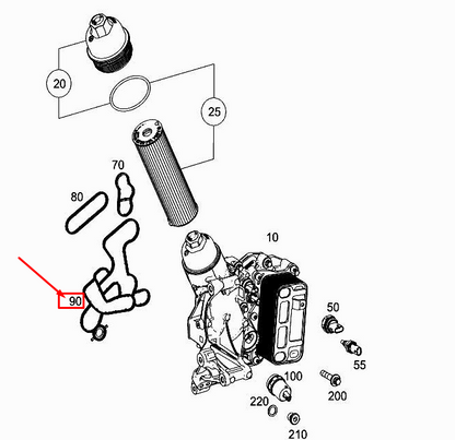 new mercedes-benz s w222 engine oil filter molded seal a6541840080 original