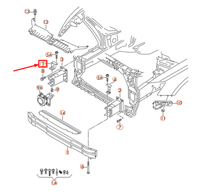 NEW AUDI Q5 8R FRONT RIGHT IMPACT BEAM SUPPORT 8R0807334 ORIGINAL