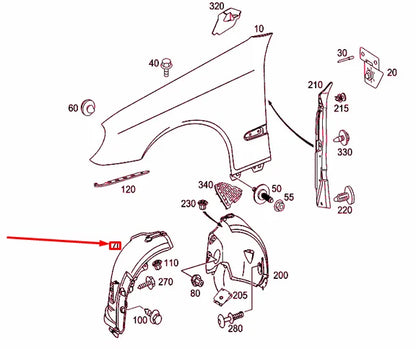 NEW MERCEDES-BENZ E W211 FRONT RIGHT WHEEL ARCH COVER A2116980230