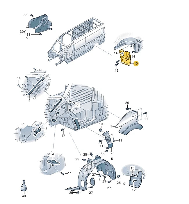 NEW VOLKSWAGEN CRAFTER MK2 SZ REAR LEFT MUDGUARD 7C0821811 2017 ORIGINAL