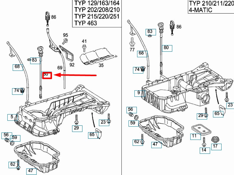 NEW MERCEDES-BENZ E W210 OIL DIP STICK A1130100772 ORIGINAL