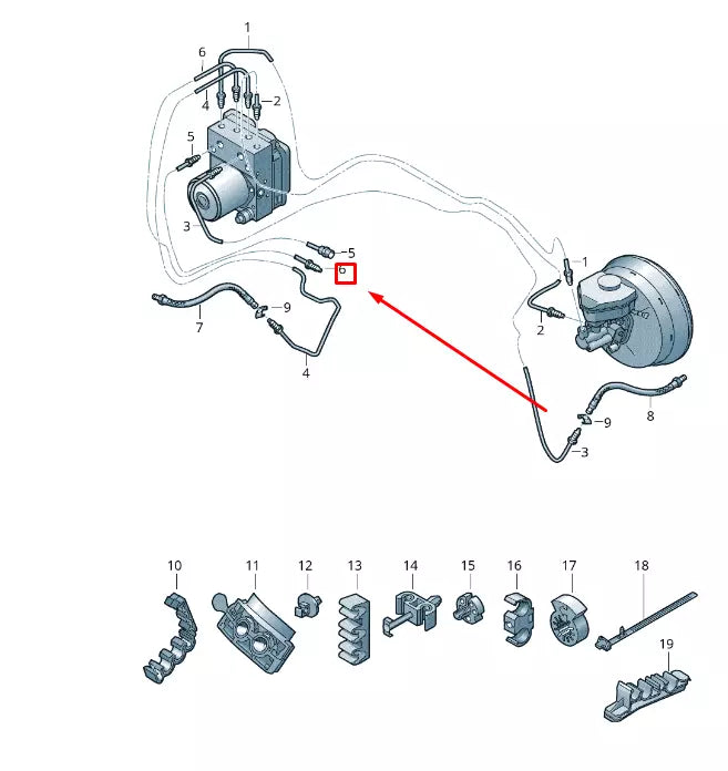 NEW VW TOUAREG 7P HYDRAULICS TO SEPARATION POINT BRAKE PIPE 7P0614729C