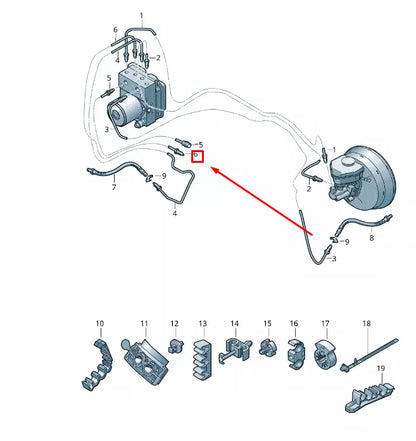 NEW VW TOUAREG 7P HYDRAULICS TO SEPARATION POINT BRAKE PIPE 7P0614729C
